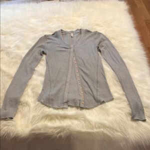 Anthropologie Light Gray Button-Down Shirt